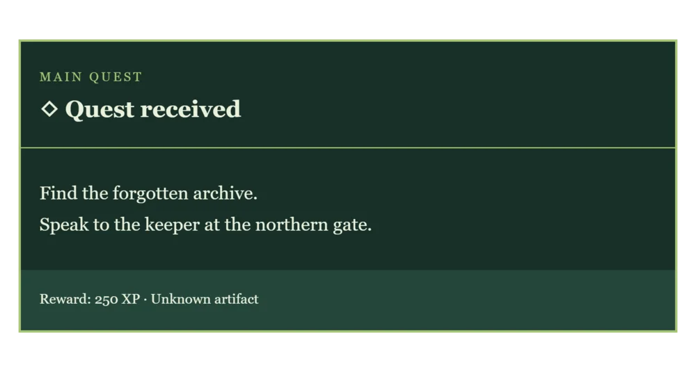 Quest received component example